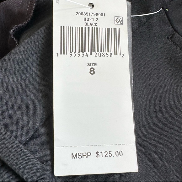 NEW LAUREN RALPH LAUREN Black Wide Leg Pants Cuffed Career Slacks Office Size 8 - Picture 9 of 11